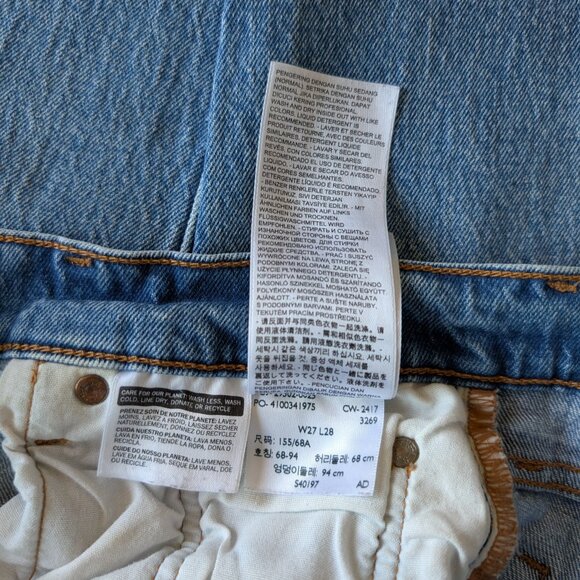 Levi's‎ 501 Women's Skinny Jeans Leave a Trace Light Wash W27 L28 Distressed - Picture 14 of 16
